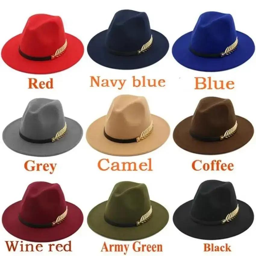 Fedora Hat Wool - أزياء بسيطة مناسبة رسمية الأزواج القبعات