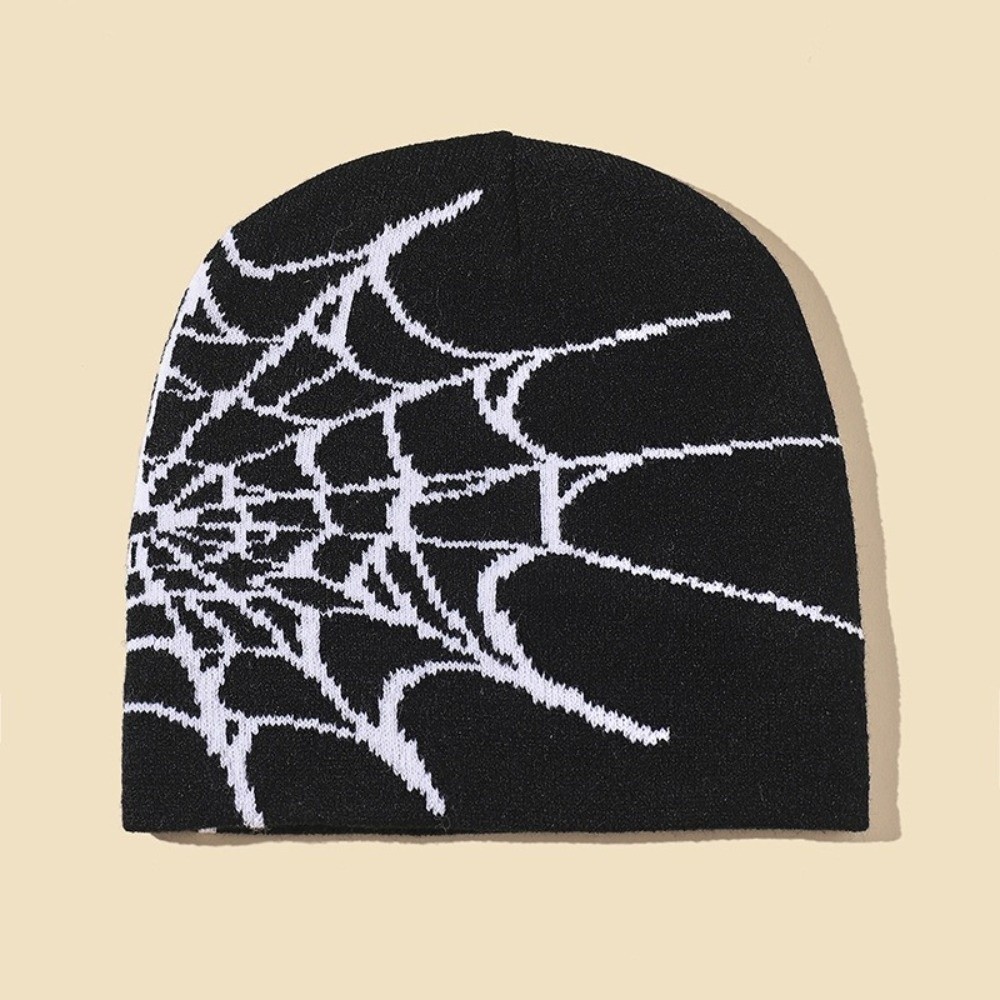 قبعات بيني بنمط شبكة العنكبوت  - مراجعة Beanie Cuffed Knit وسعره