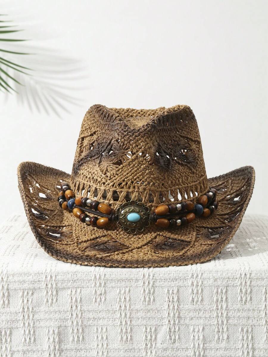 قبعة كاوبوي للجنسين بحافة عريض - مراجعة Cowboy Hat Straw وسعره