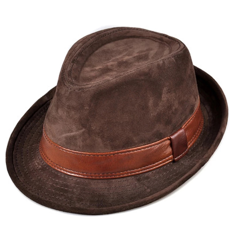 الرجال جلد طبيعي جلد البقر الم - مراجعة Fedora Hat Wool وسعره